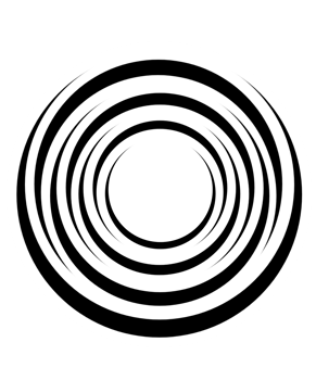 A black and white circular design with white lines png