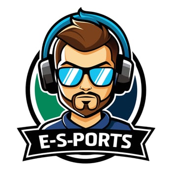 esports logo with a man wearing nes vector