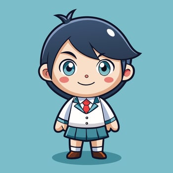 girl in school white background vector