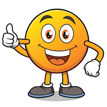 a cartoon emoticon character giving a thumbs up vector