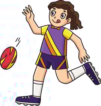 Female Rugby Player doing a Short Punt Clipart vector