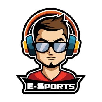 e-sports logo design on a white background vector