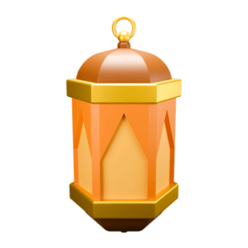 3d illustration of Islamic lantern in eid al-Fitr png