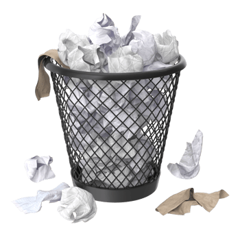 trash bin with paper png