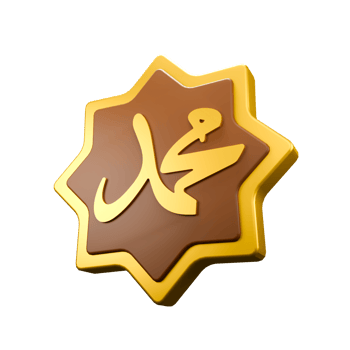 3d illustration of golden islamic wall decoration png