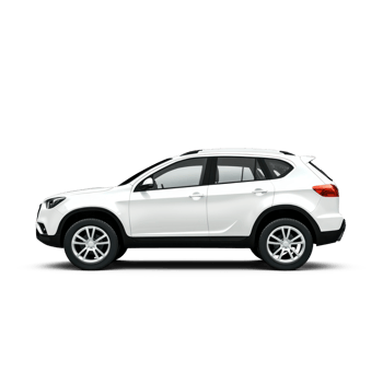 White modern SUV car no brand name isolate on transparent background png