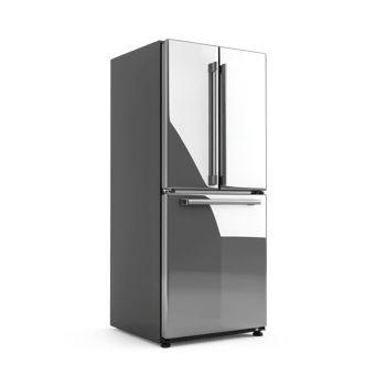Modern refrigerator on transparent background png