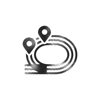 Sprinting field icon in halftone style. Black and white monochrome illustration. vector
