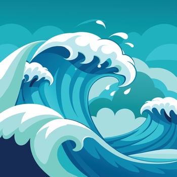 Big wave in the ocean vector