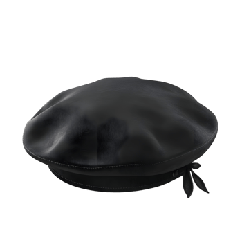 Stylish Black Beret Isolated on Transparent Background png