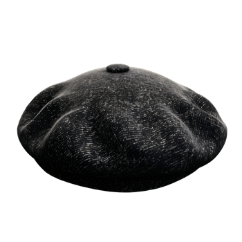 Black Wool Beret Hat Isolated on Transparent Background png