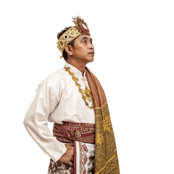 Traditional balinese dancer in elegant costume studio setting portrait photography png