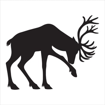 Beautiful Reindeer Silhouette Design for Seasonal Crafts vector
