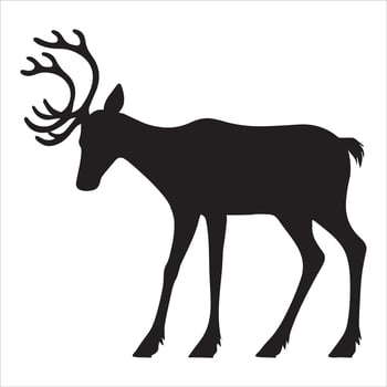Whimsical Reindeer Silhouette Illustration for Holiday Fun vector