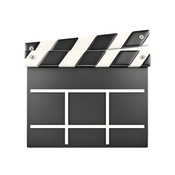 Professional movie clapperboard with crisp detailing, isolated on a transparent background png