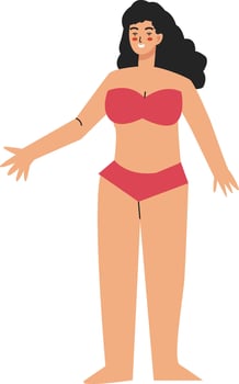 Character of Woman Beach vector