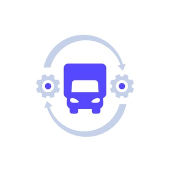 SCM icon, Supply chain management concept vector