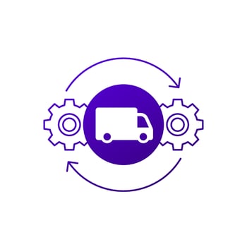 SCM icon, Supply chain management design vector