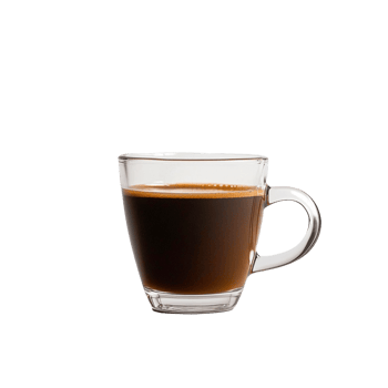 Hot coffee served in a glass mug png