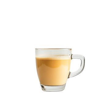 Freshly brewed coffee in a glass cup png