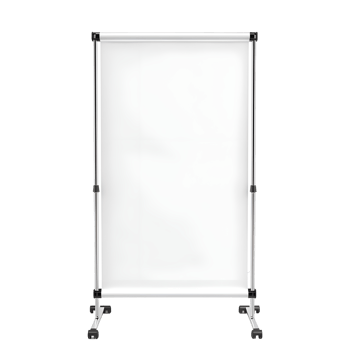 Blank white roll-up banner stand for presentations isolated on transparent background png