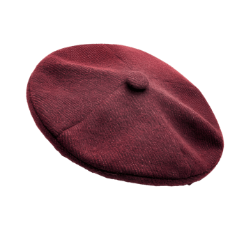 a burgundy beret on a transparent background png