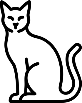 Cat in outline icon style, domestic pets, animal theme. png