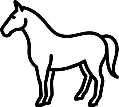 Horse in outline icon style, farm animals, animal theme. png