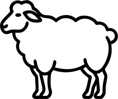 Sheep in outline icon style, farm animals, animal theme. png