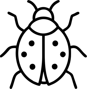 Ladybug in outline icon style, insects, animal theme. png