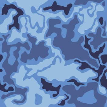 Camouflage pattern background seamless. Classic clothing style masking camo repeat print. blue color vector