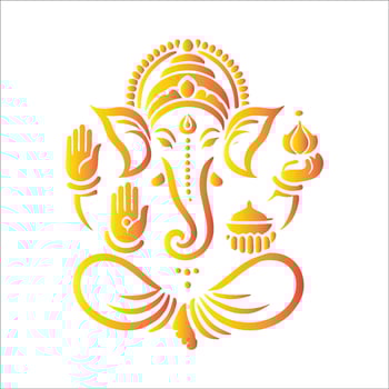 A Ganpati Bappa Ganesh Chaturthi Festival For Lord Ganesha Design Silhouette On White Background vector