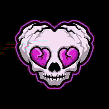 White Love Skull Mascot Illustration is perfect for your brand business vector