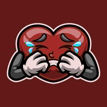 Love Cry Expression Mascot Illustration is perfect for your brand business vector