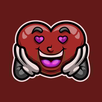Fall In Love Expression Mascot Illustration is perfect for your brand business vector