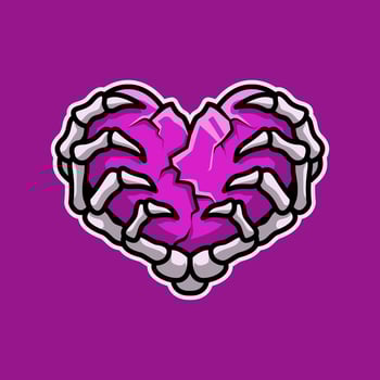 Love Grip Skeleton Mascot Illustration is perfect for your brand business vector