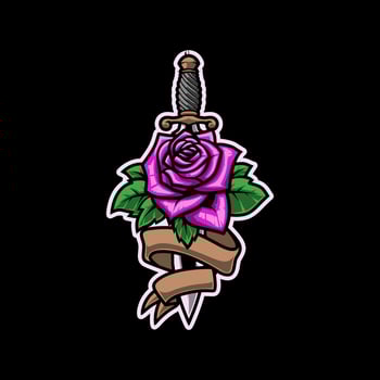 Knife Sweet Rose Mascot Illustration is perfect for your brand business vector
