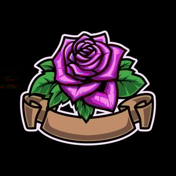 Sweet Rose With Ribbon Mascot Illustration is perfect for your brand business vector