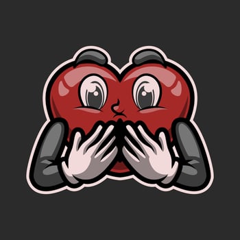 Love Shocked Expression Mascot Illustration is perfect for your brand business vector