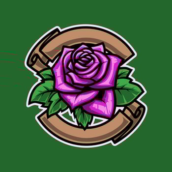 Sweet Rose With Double Ribbon Mascot Illustration is perfect for your brand business vector