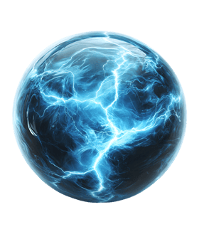 Abstract Sphere of Blue Energy and Lightning png