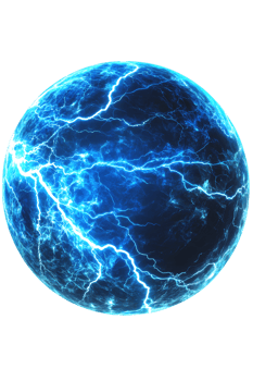 Abstract Sphere with Glowing Blue Energy png