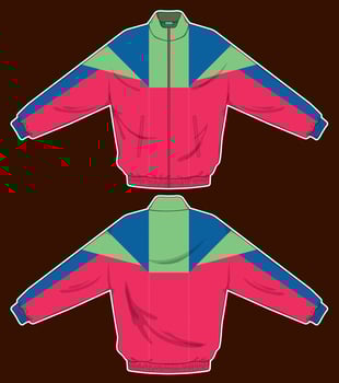 bright colorful jacket design template front and back design vector