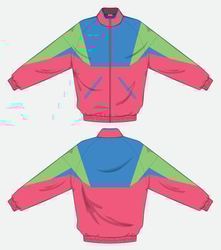 jacket with colorful bright combination template front and back vector