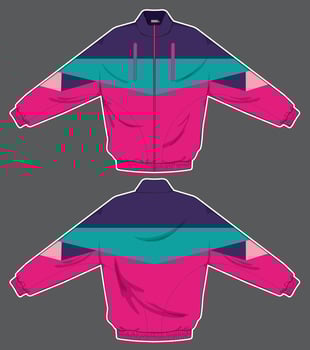 retro design sportswear jacket template vector