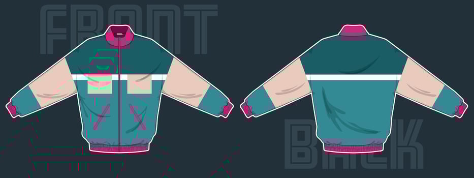 modern sportswear jacket design template with color combination vector
