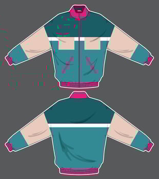 stylish varsity jacket with white outline template vector