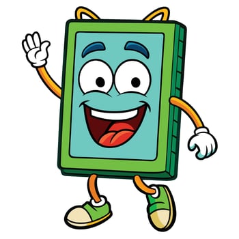 character of a cell phone waving vector