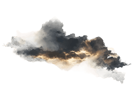 Dramatic Cloudscape at Sunset with Dark and Light Grey Clouds Illuminated by Warm Golden Light png