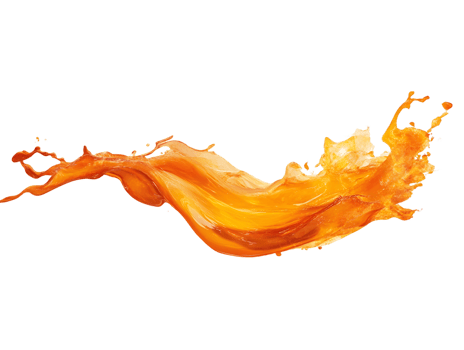 Dynamic orange liquid splash with vibrant color and texture png